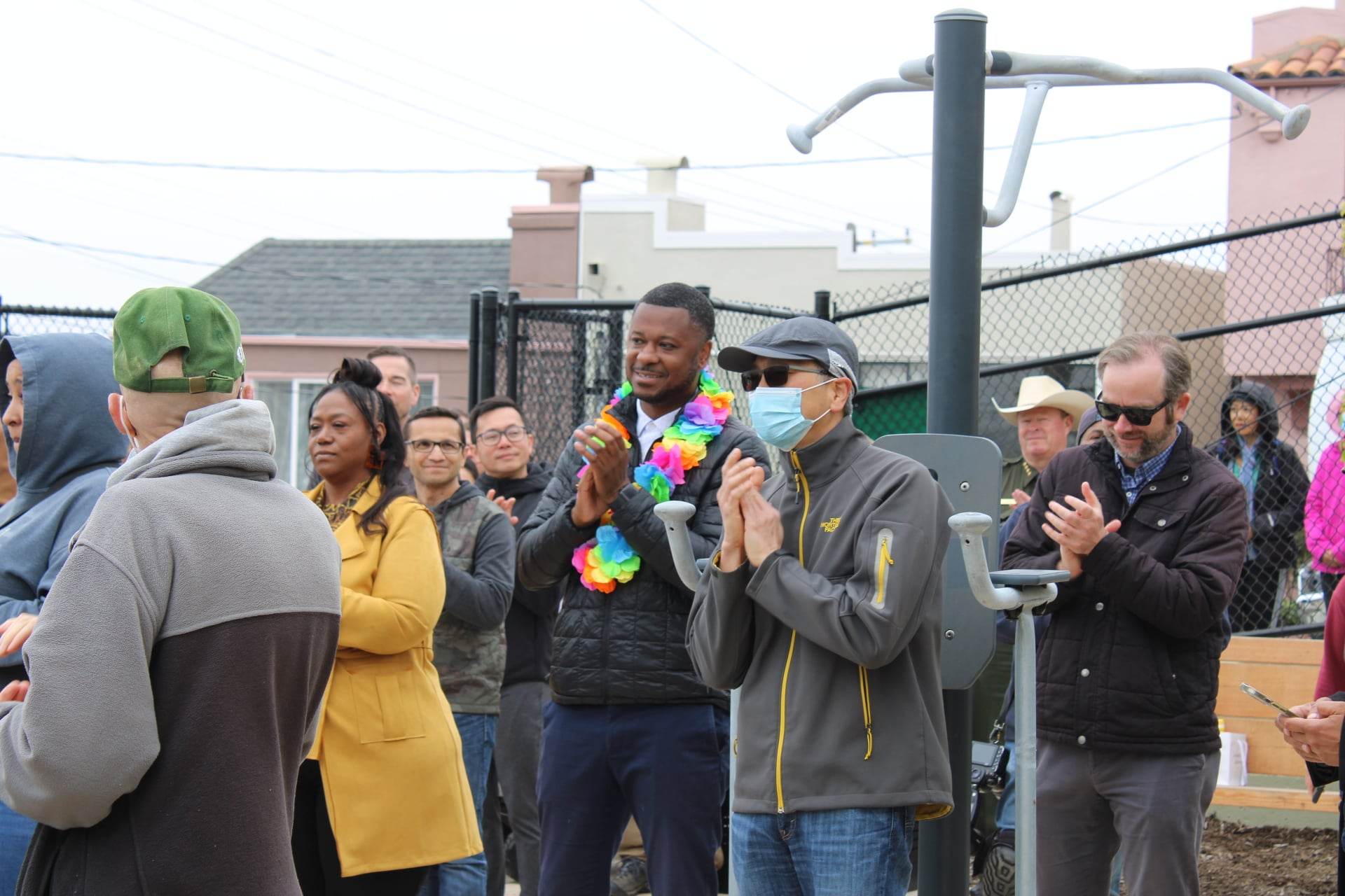 Man in crowd