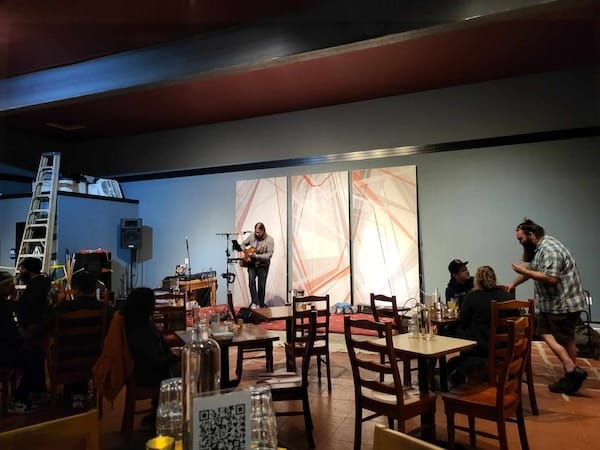 Stage in restaurant