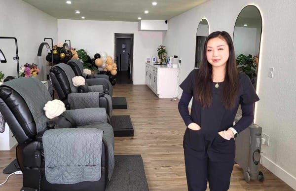 Woman in salon.