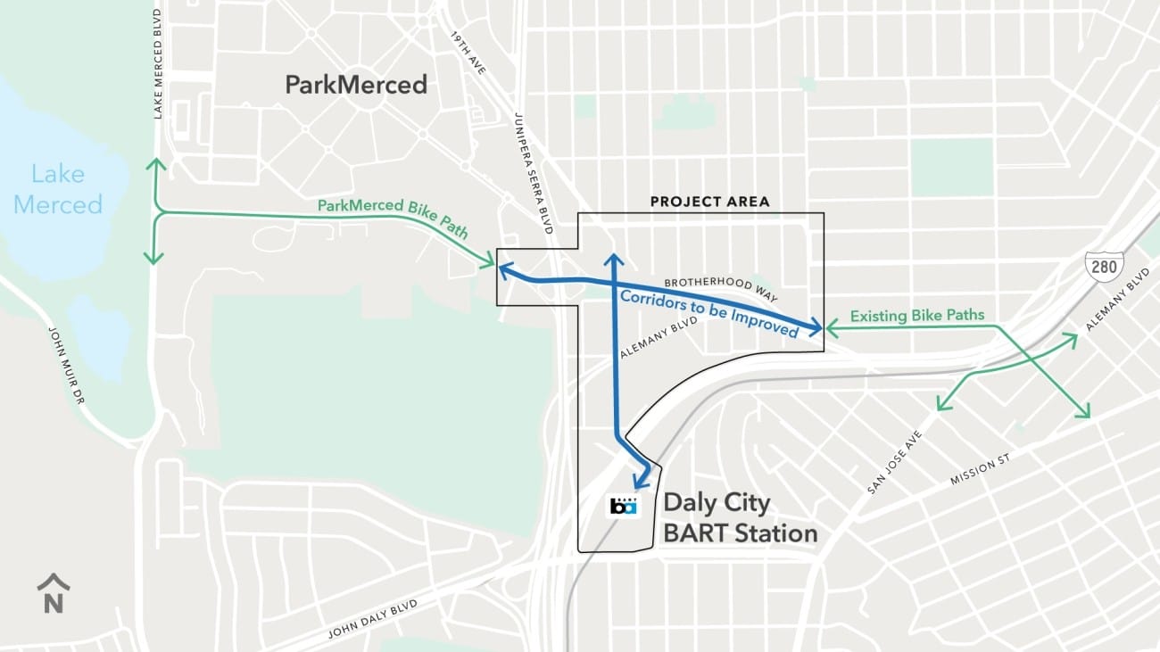 Map with arrows showing circulation.