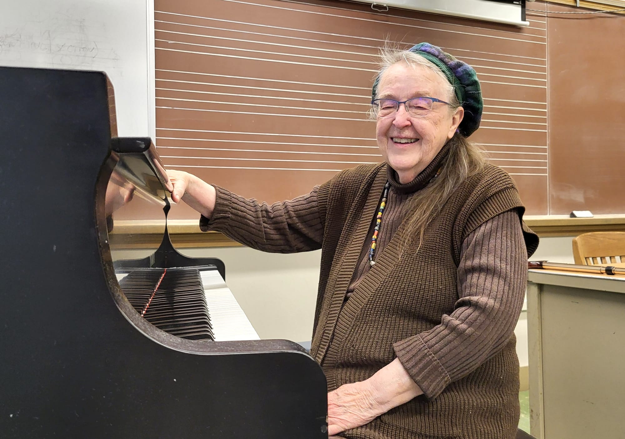 Woman at piano.