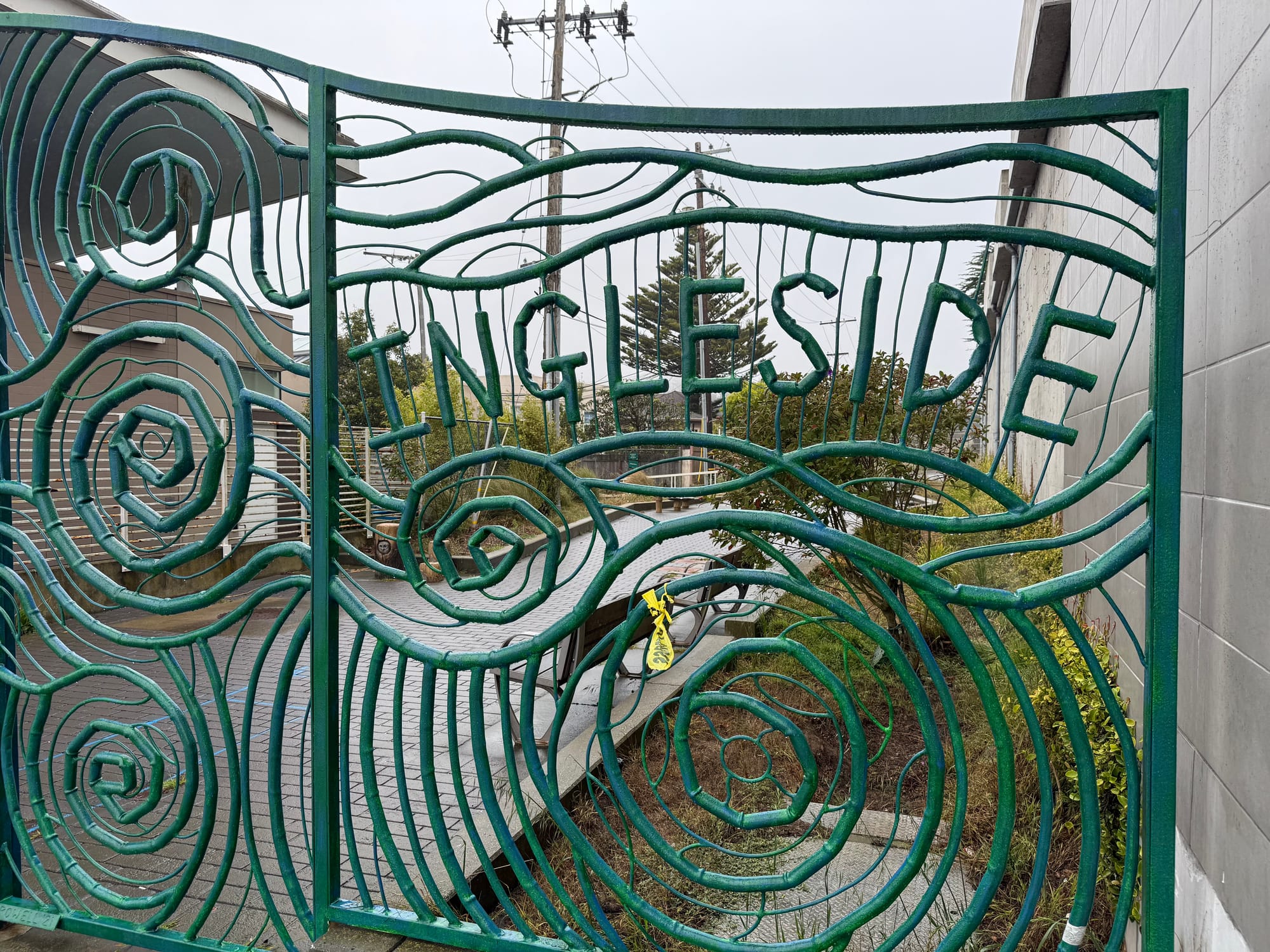 Gate with caution tape.