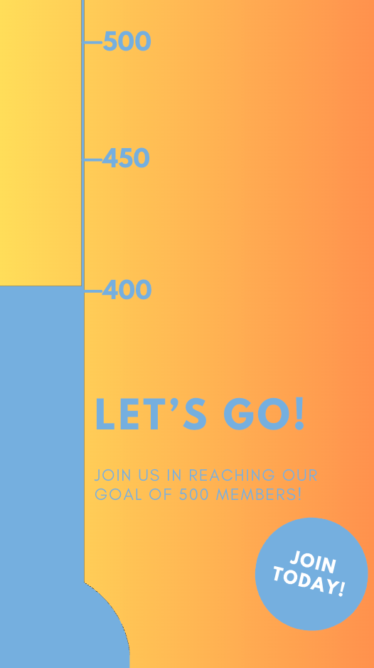 Thermometer showing membership growth.