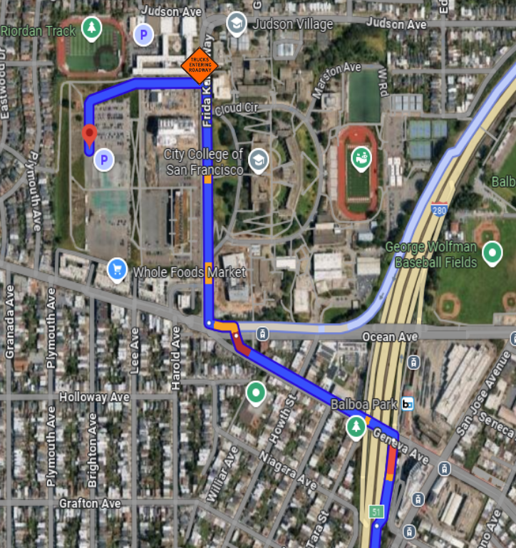 Route dump trucks will take in the neighborhood.