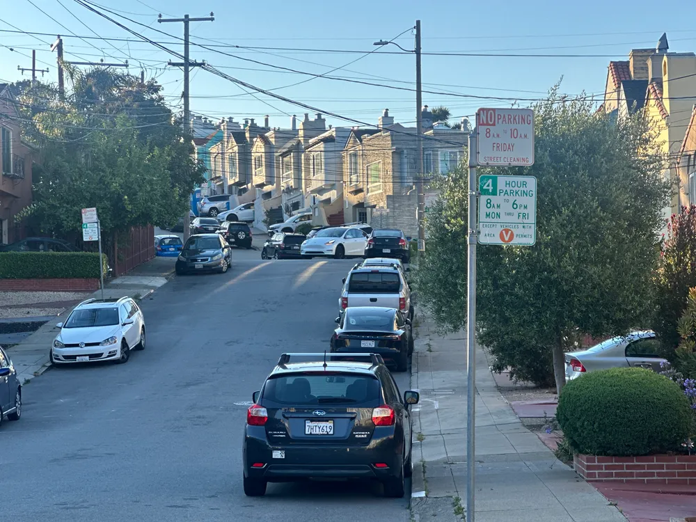 Parked cars.