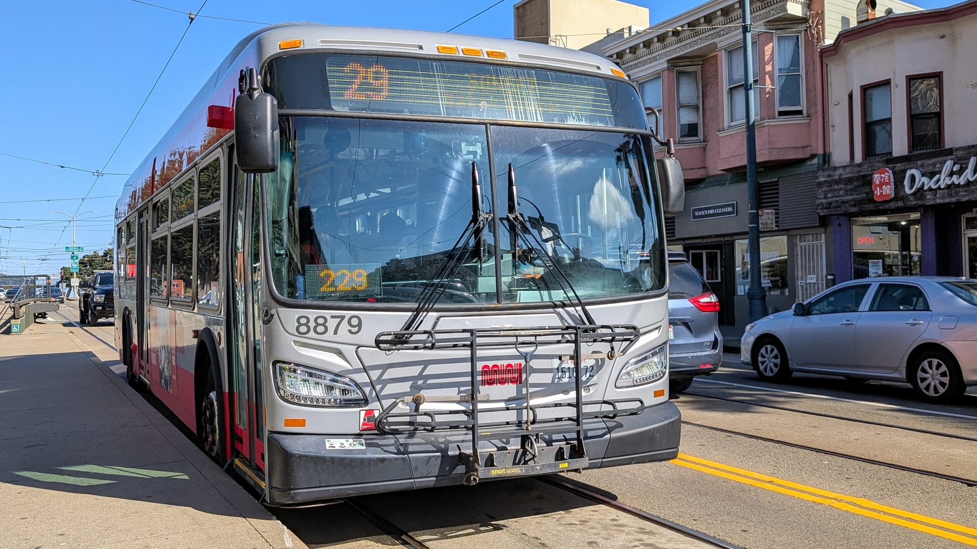 Bus at platform.
