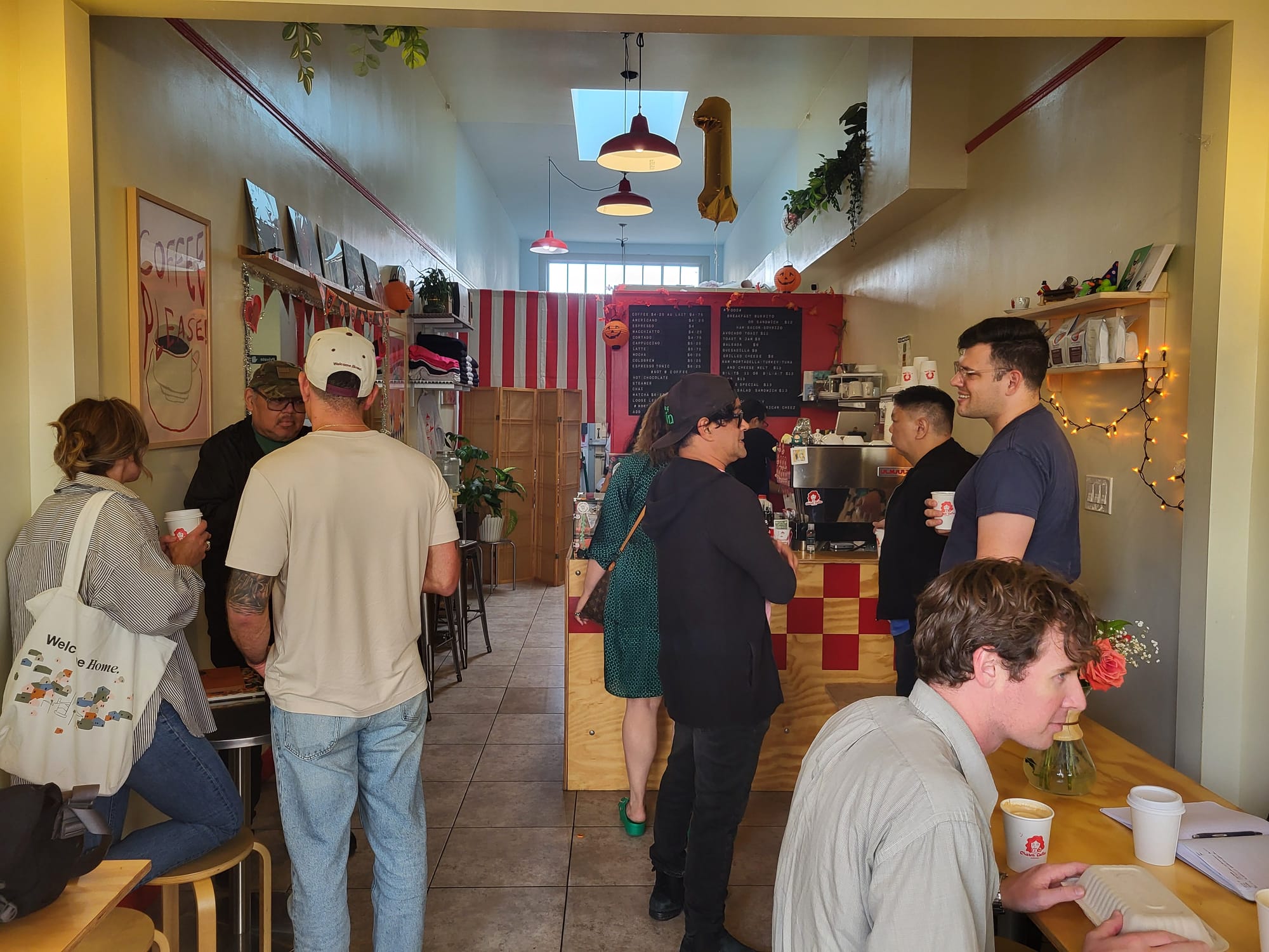 People in a cafe.
