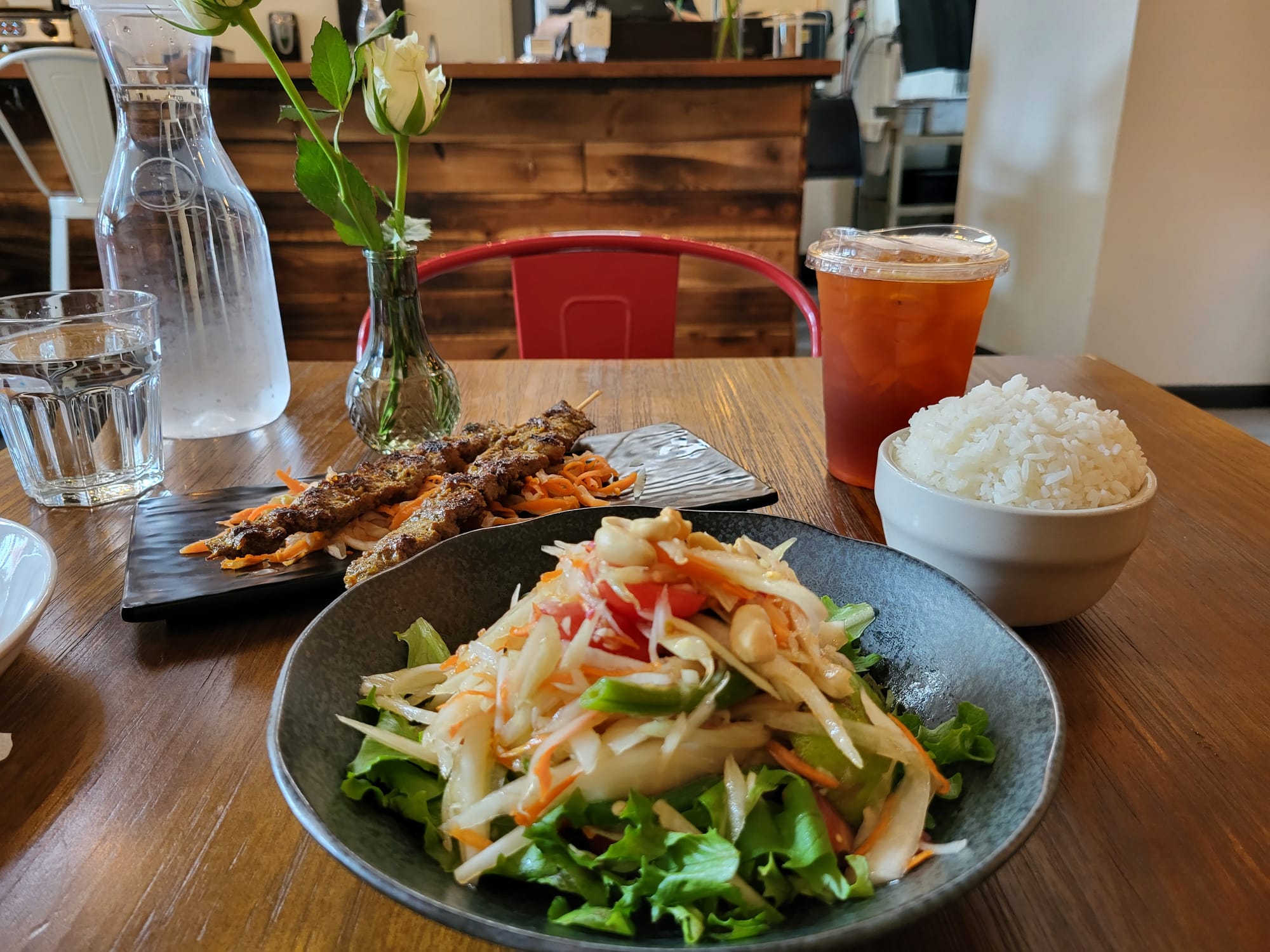 Dishes of food.