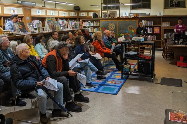 Participants in a public meeting.