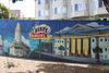 Retaining wall mural