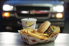 Burger, fries and drink 