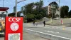 College campus with signage
