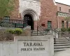 Police station exterior with signage