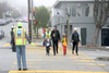 People crossing the street.