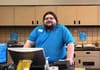 Man at cashier.
