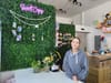 Woman at counter.