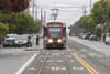 Streetcar at stop.