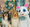 Two dogs with the Easter Bunny.