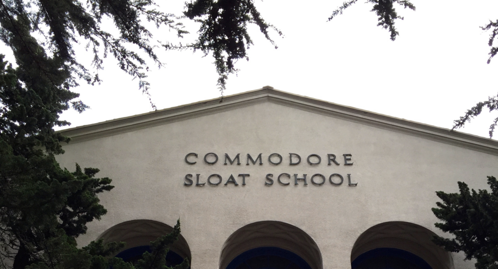 Entrance of Commodore Sloat Elementary School